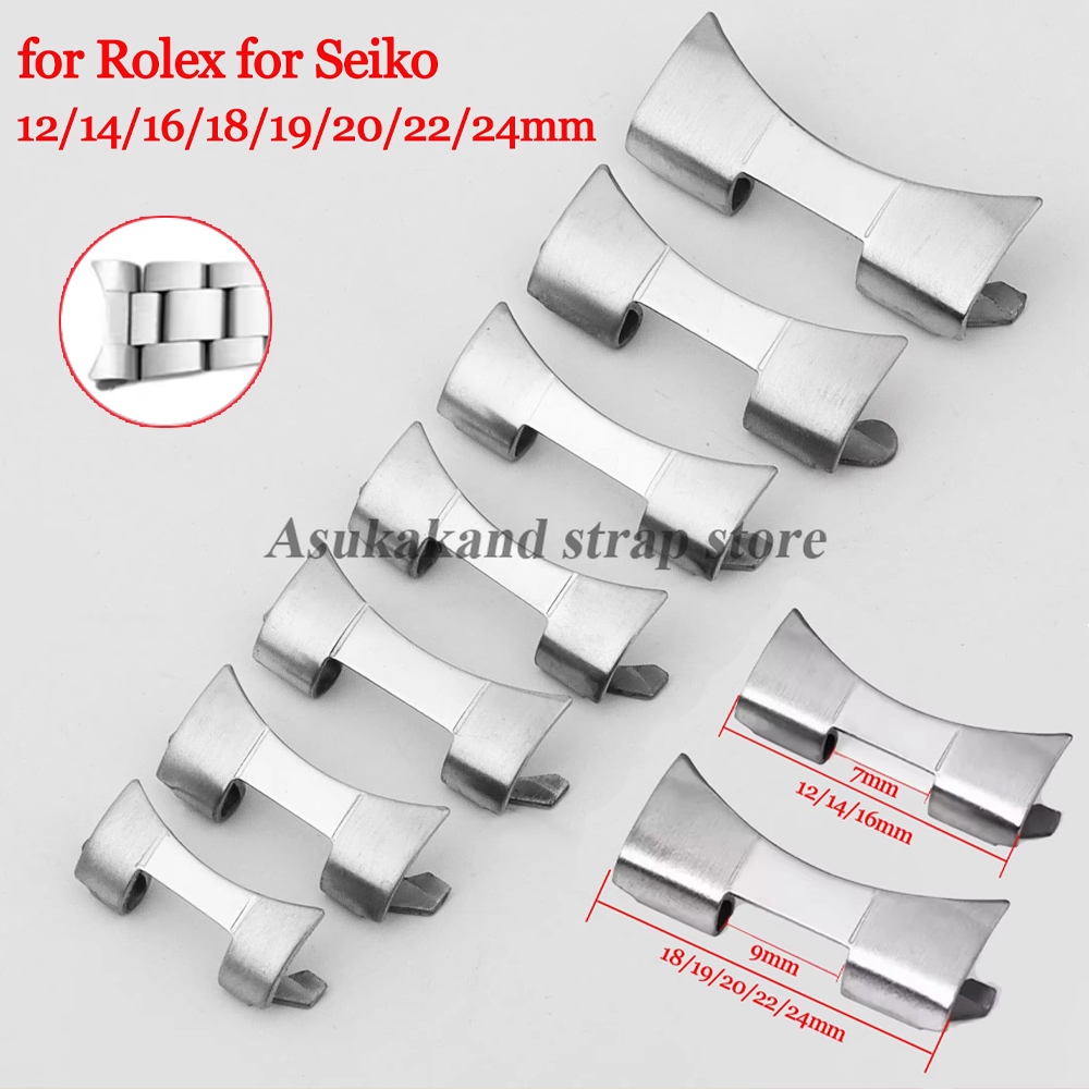 Watch Band Connector - 2 pçs 12/14/16/18/19/20/22/24mm adaptador de aço