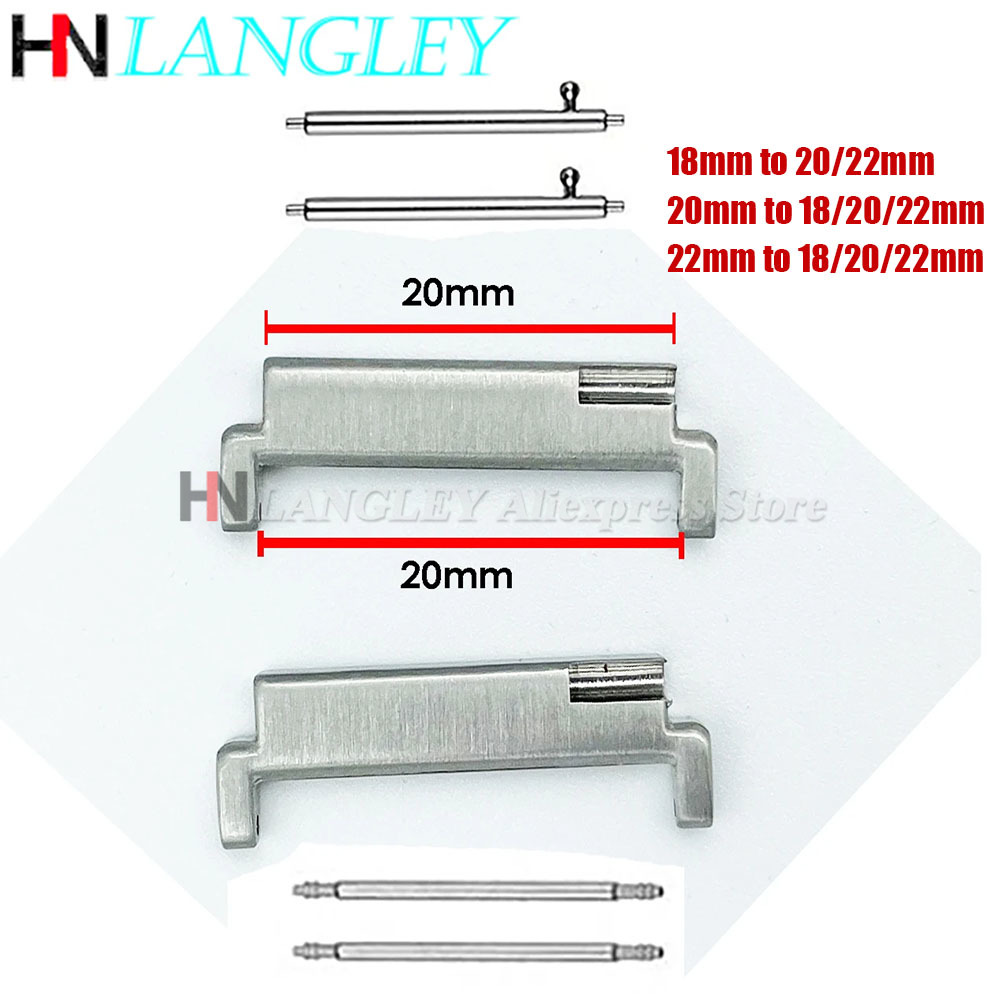 Watch Band Connector - 1 Par de Adaptadores de Metal