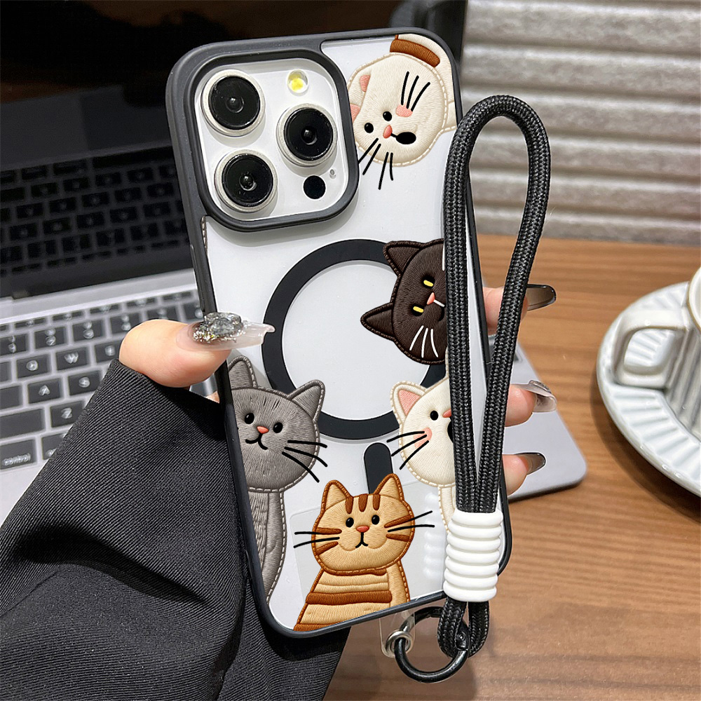 Apple Iphone 16 - Capa de Celular Fofa com Bordado