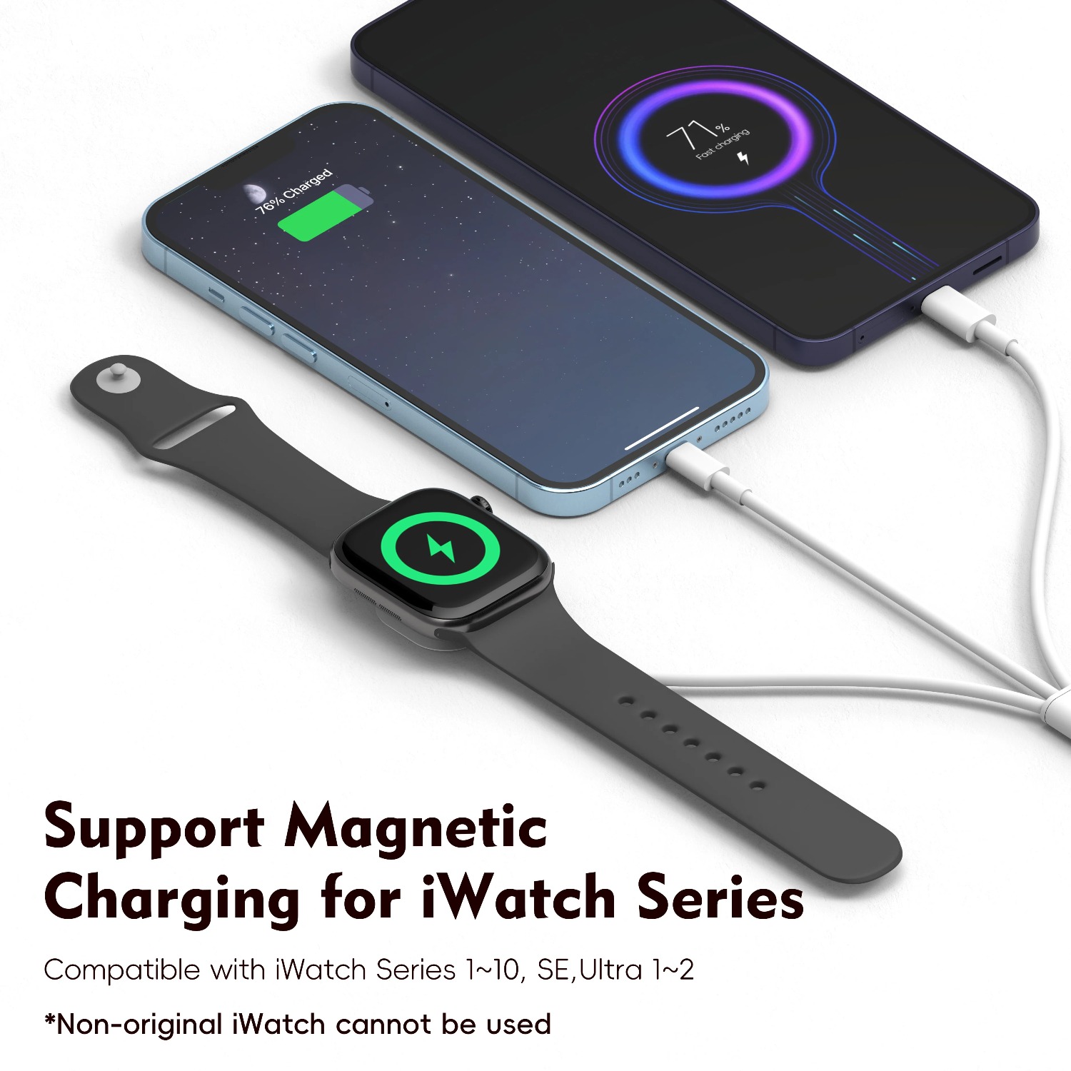 Carregador Magnético 3 em 1 pa - Watch Charger Cable avaliação e preço